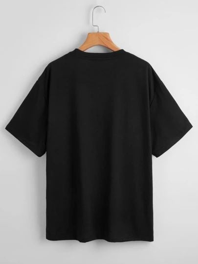Premium Black Drop Shoulder Oversized Men's T-Shirt